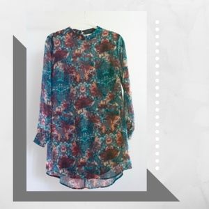 Floral Long Sleeve Dress- XS